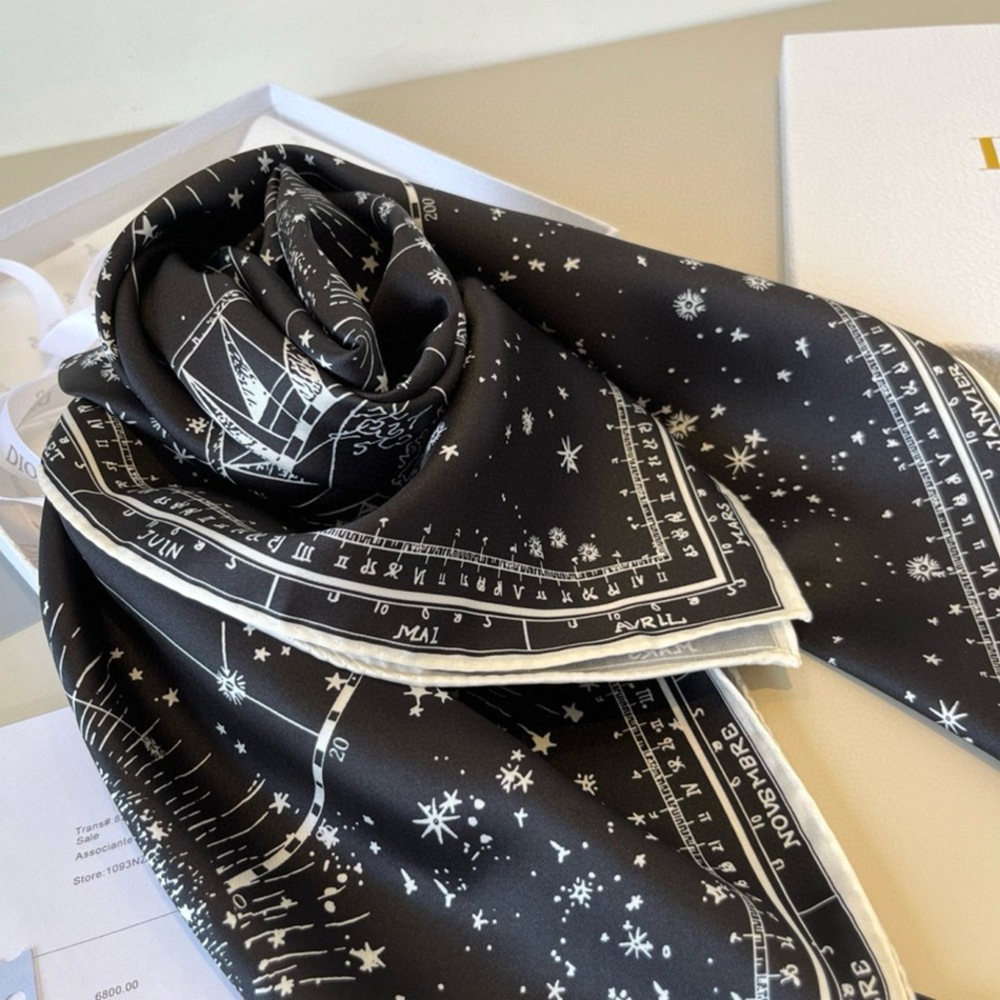 Dior Luxury Silk Scarf Celestial Star Map Print Original Box & Hang Tags - Picture 2 of 8